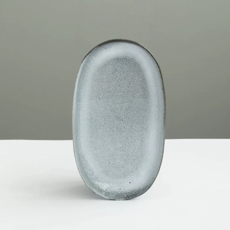 Oval plate 22cm Blue Sand