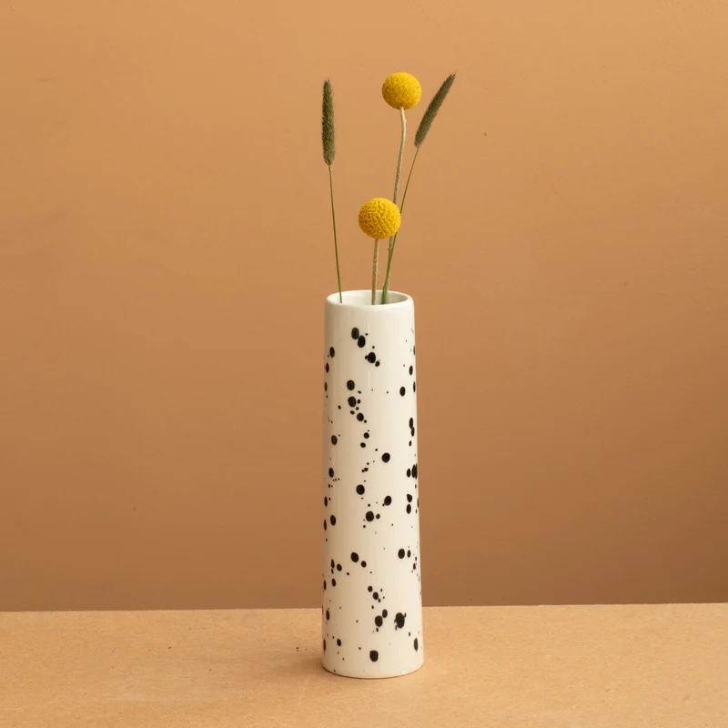 Chimney Small" vase Black Dots