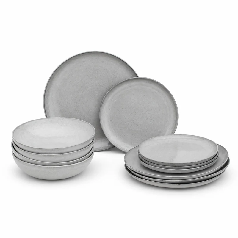 Pasta tableware set Midnight Grey 12-piece