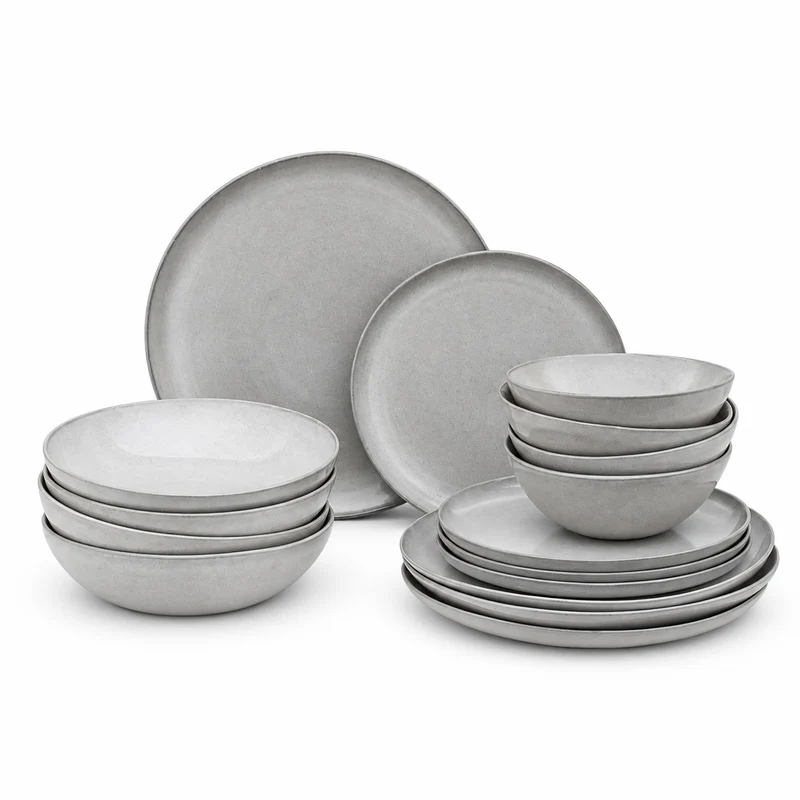 Tableware set complete Midnight Grey 16-piece