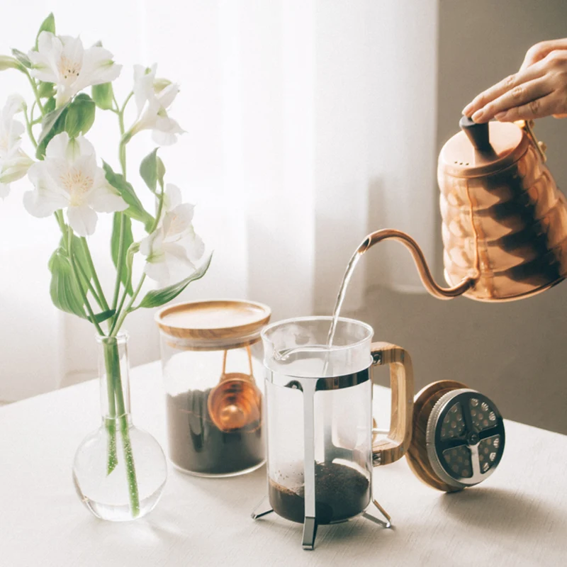 Coffee Press Olive Wood