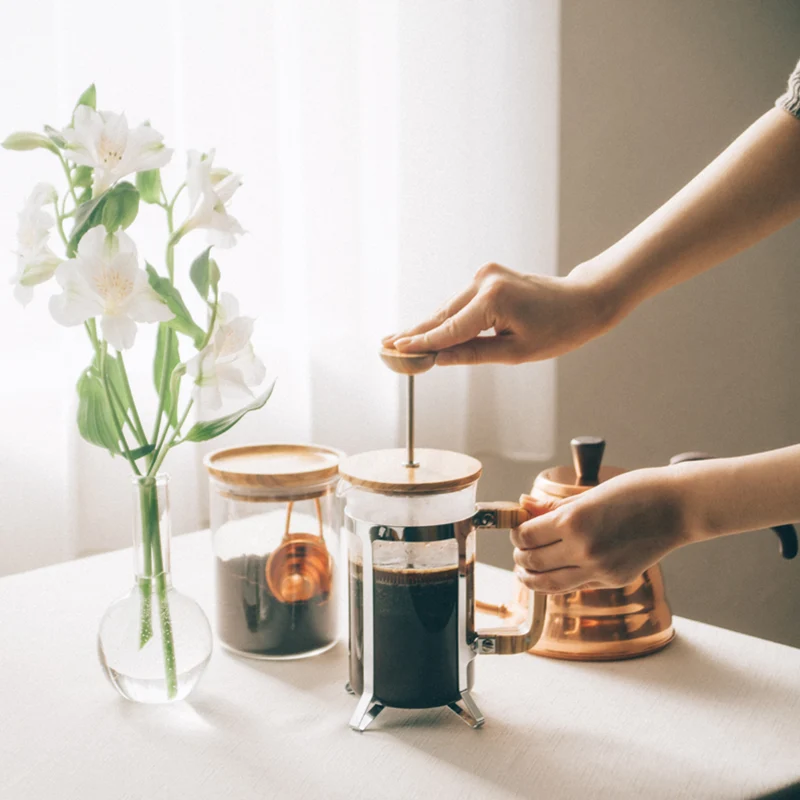 Coffee Press Olive Wood