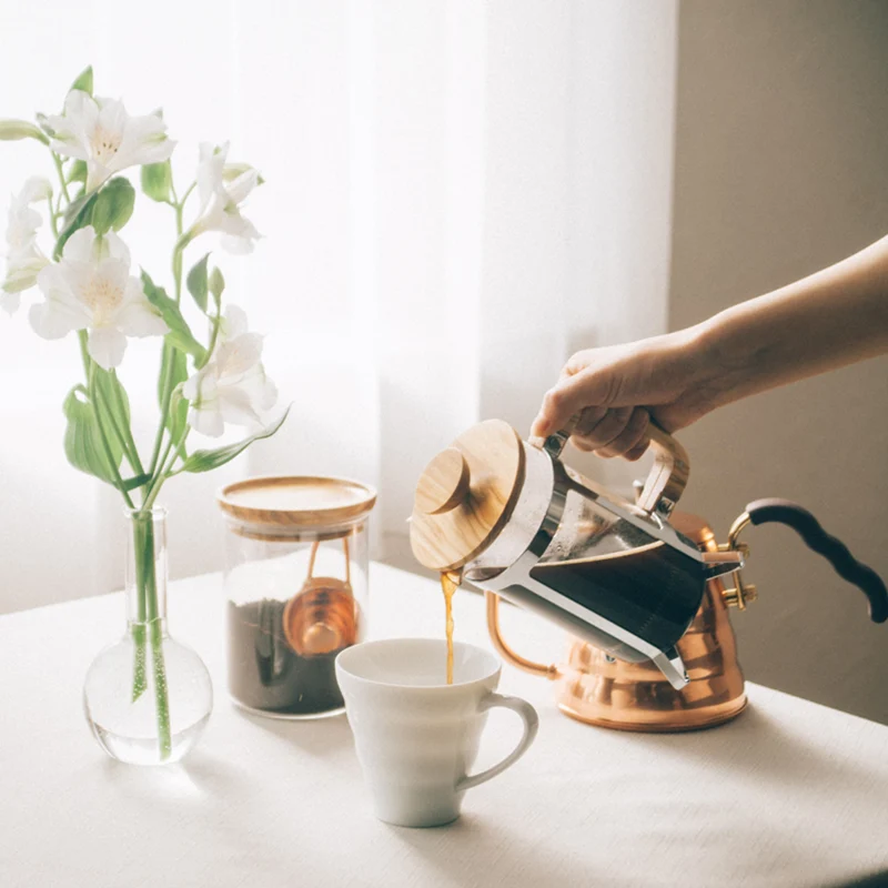Coffee Press Olive Wood
