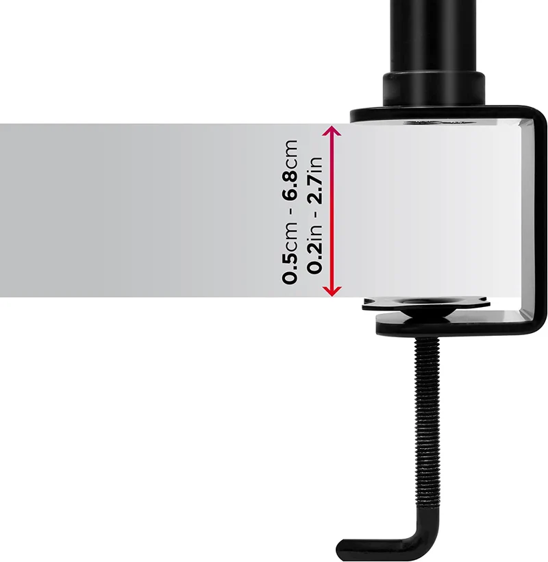 Duronic DMT151X2 BK Supporto da scrivania per monitor 13-32 | Per schermi fino a 8kg | Altezza regolabile | Staffa da 100 cm | Inclinazione -15°/+15°, rotazione 180°, rotazione 360°| VESA 75/100
