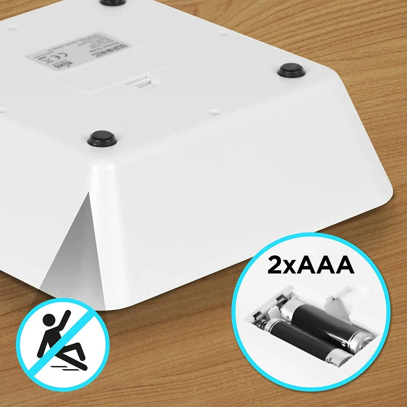 Duronic KS100 WH Bilancia da cucina - Bilancia ad alta precisione con display digitale retroilluminato - Portata 1g / 5 kg - Bilancia con ciotola integrata bianca da 1,2L - Funzione Tara