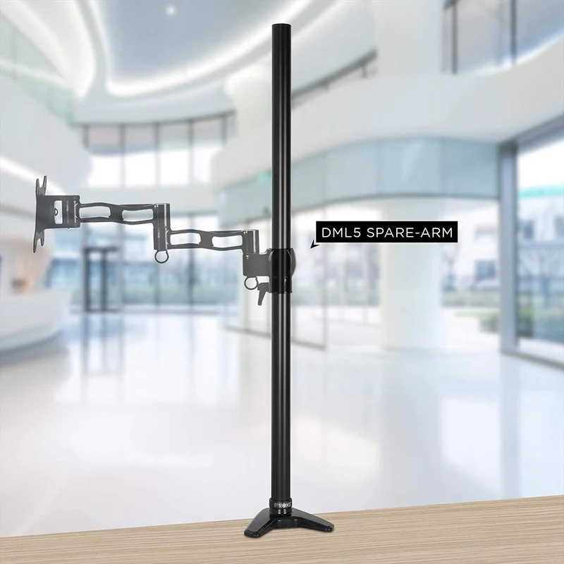 Duronic DM55POLE BK Staffa 80 cm per supporti monitor da scrivania  Staffa compatibile con tutti i supporti monitor Duronic  Consente una maggiore flessibilità nel posizionamento dello schermo