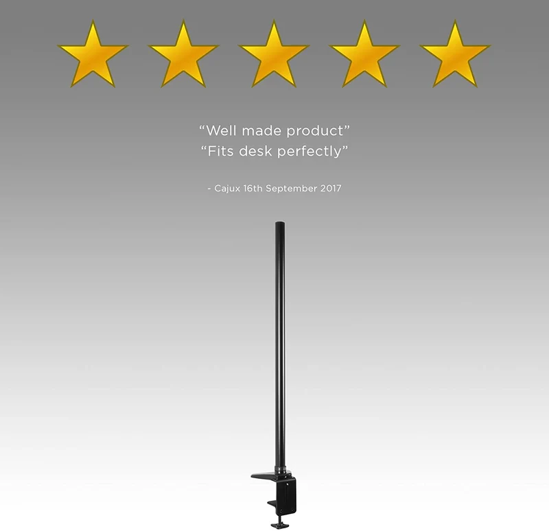 Duronic DM55POLE BK Staffa 80 cm per supporti monitor da scrivania  Staffa compatibile con tutti i supporti monitor Duronic  Consente una maggiore flessibilità nel posizionamento dello schermo
