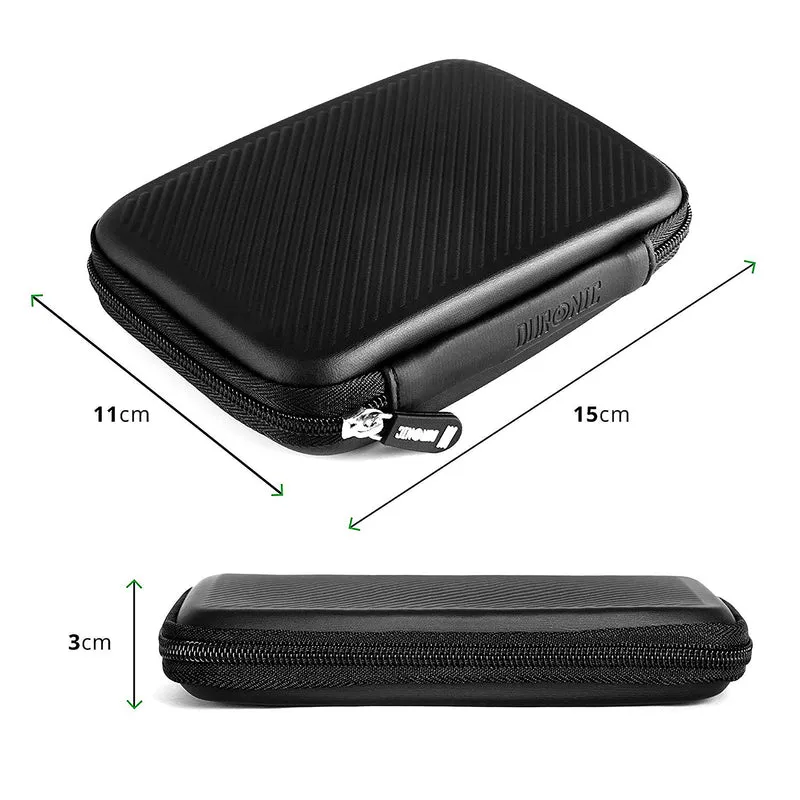 Duronic HDC2 BK Custodia per Hard Disk esterno, Compatibile con tutti i hard disk, Custodia portatile con scomparto per cavo renitente e leggero, Borsa protettiva antiurto, Nera