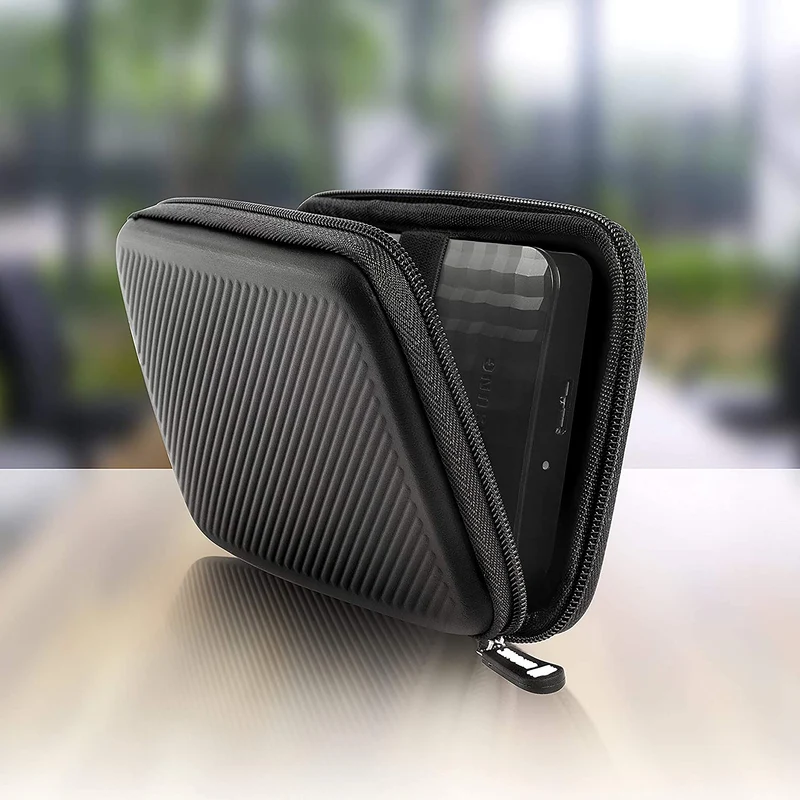 Duronic HDC2 BK Custodia per Hard Disk esterno, Compatibile con tutti i hard disk, Custodia portatile con scomparto per cavo renitente e leggero, Borsa protettiva antiurto, Nera