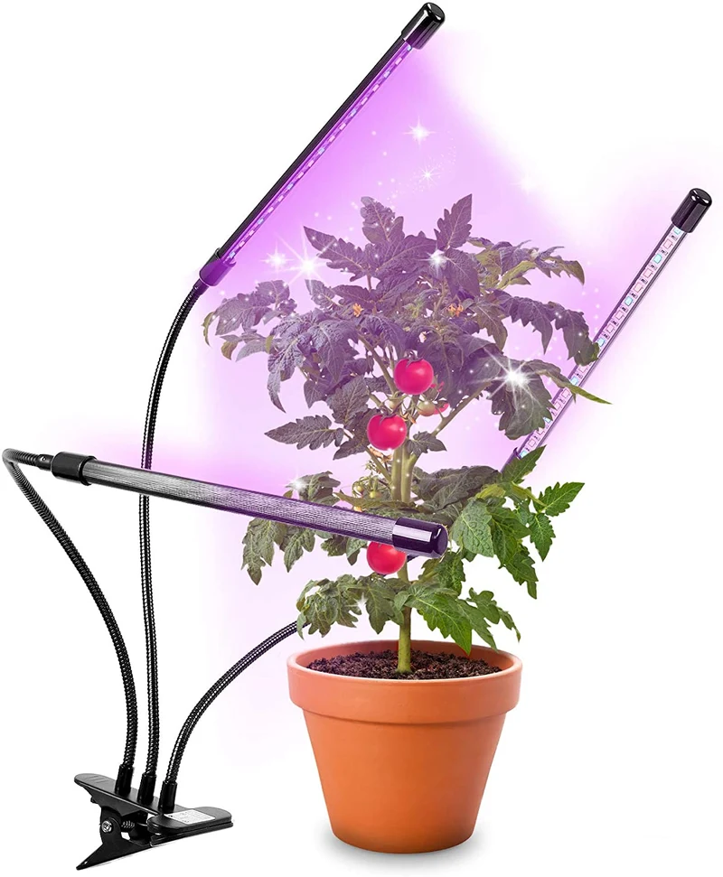 Duronic GLC36 Lampada per piante - 54 lampadine LED rosso e blu a spettro completo 60 W - 3 modalità - 3teste - Lampada per coltivazione indoor pieghevole - 6 livelli di luminosità