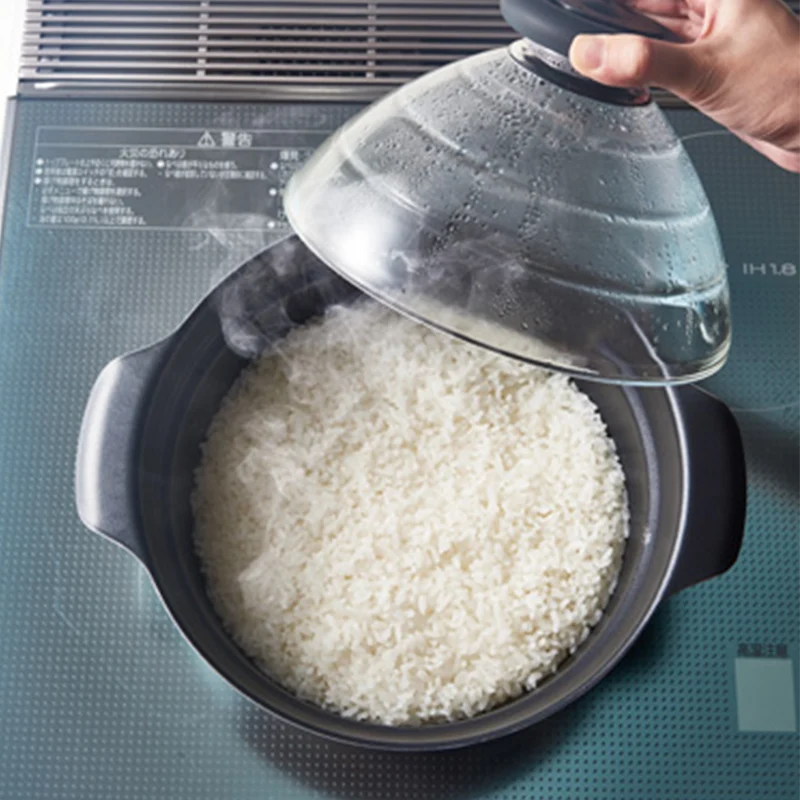 IH Stainless Steel Rice Cooker with Glass Lid
