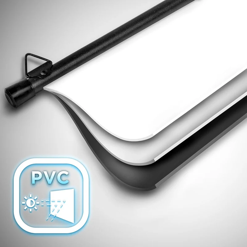 Duronic BPS60 16:9 Telo Proiettore 60 pollici, Schermo per proiettore, Telo da proiezione interno esterno, Home theater cinema Full HD 3D 4K, Schermo di proiezione anti pieghe per casa ufficio scuola