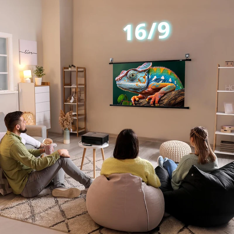 Duronic BPS50 16:9 Telo Proiettore 50 pollici, Schermo per proiettore, Telo da proiezione interno esterno, Home theater cinema Full HD 3D 4K, Schermo di proiezione anti pieghe per casa ufficio scuola