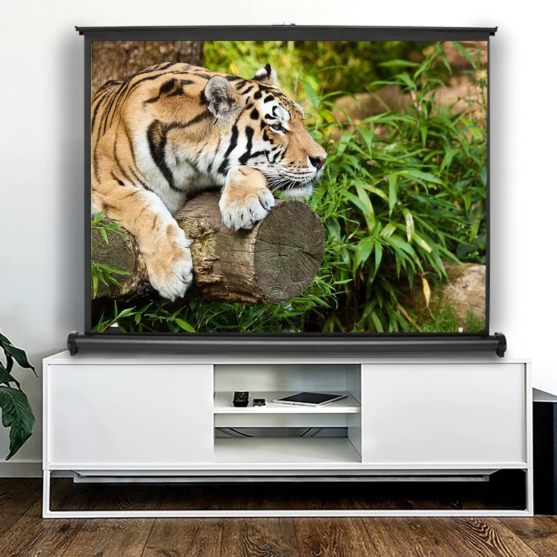 Duronic DPS50 /43 Schermo di proiezione 50 formato 4:3/102 X 76cm Telo da scrivania telo proiettore da tavolo telo da proiezione per interni/esterni Full HD 3D 4K - Home cinema home theater ufficio