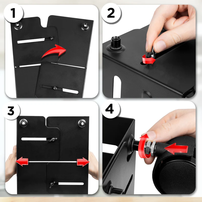 Duronic DMHD2 carrello per computer | Supporto per CPU con 4 rotelle | Regolabile | Compatibilità universale | Sostegno per torre sotto la scrivania | Rotelle bloccabili