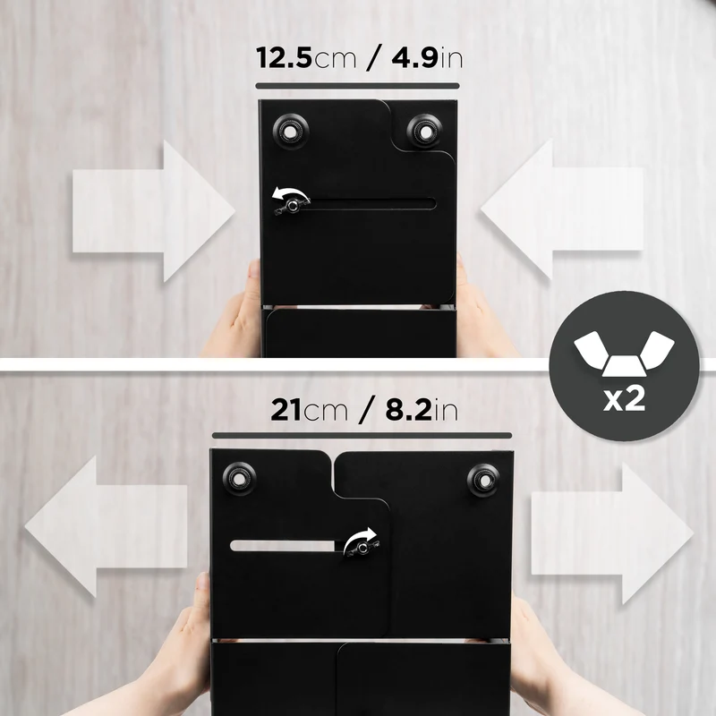 Duronic DMHD2 carrello per computer | Supporto per CPU con 4 rotelle | Regolabile | Compatibilità universale | Sostegno per torre sotto la scrivania | Rotelle bloccabili