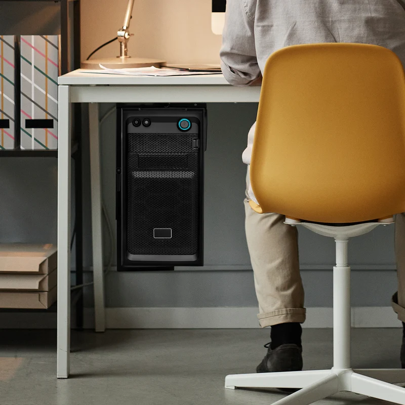 Duronic DMHD1 Supporto per CPU sotto la scrivania | Sostegno PC fisso regolabile | Peso massimo 10kg | Supporto per computer girevole 360° | Compatibile con tutti i CPU torre