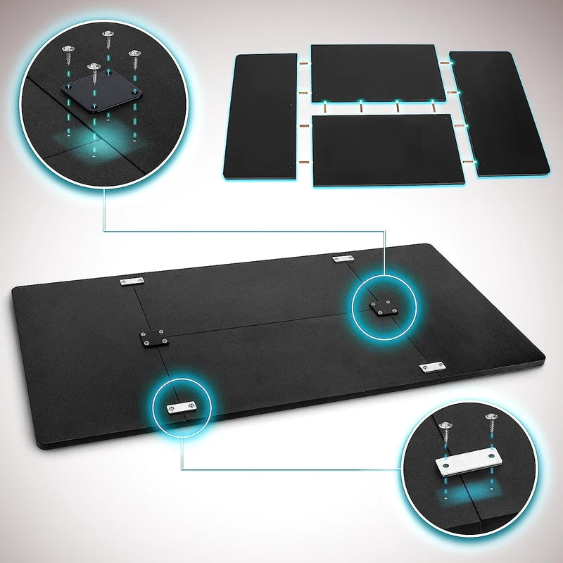 Duronic TT120 BK Piano scrivania | Ripiano scrivania 120x60x1,9cm | Compatibile con telai da scrivania Duronic | Piano di lavoro per ufficio ergonomico | Nero