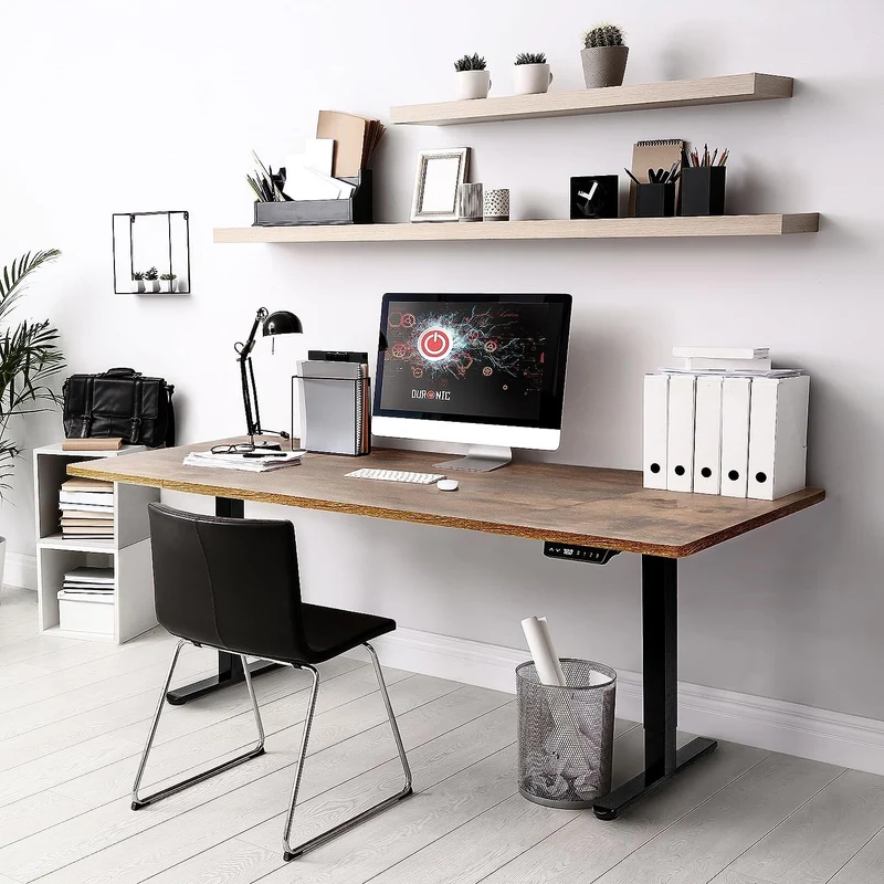 Duronic TM61 BK Telaio scrivania elettrico | Scrivania regolabile in altezza 72-120cm | Memoria per impostare altezza ideale | Capacità peso max 80kg | Motore doppio potente | Nero