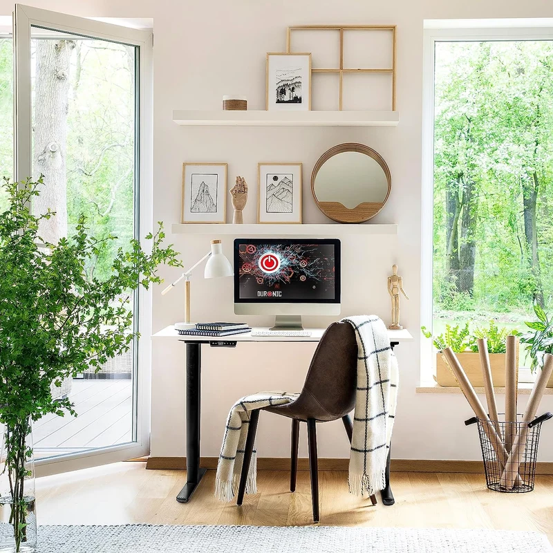 Duronic TM61 BK Telaio scrivania elettrico | Scrivania regolabile in altezza 72-120cm | Memoria per impostare altezza ideale | Capacità peso max 80kg | Motore doppio potente | Nero