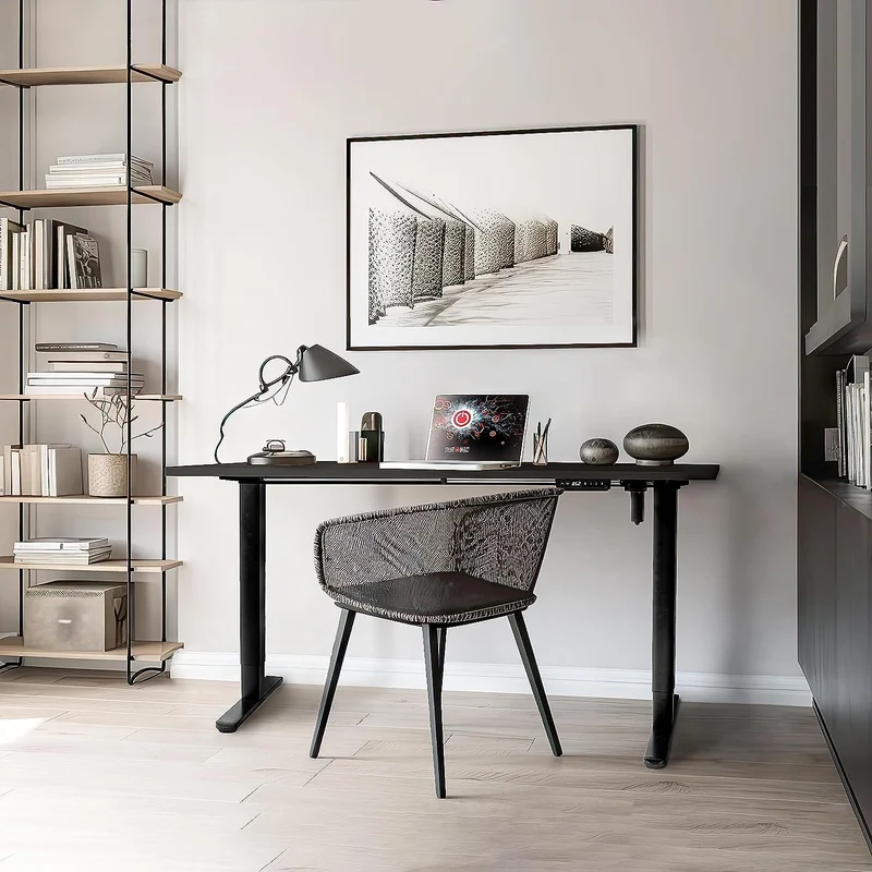 Duronic TM51 BK Telaio scrivania elettrico | Scrivania regolabile in altezza 72-118cm | Memoria per impostare altezza ideale | Capacità peso max 70kg | Motore singolo potente | Nero