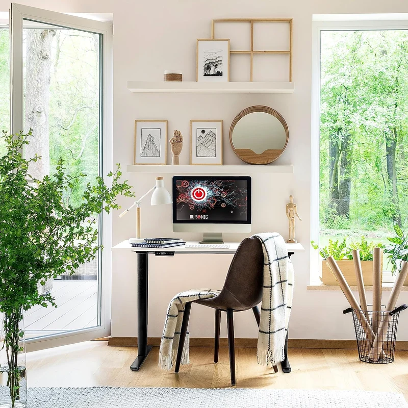 Duronic TM51 BK Telaio scrivania elettrico | Scrivania regolabile in altezza 72-118cm | Memoria per impostare altezza ideale | Capacità peso max 70kg | Motore singolo potente | Nero