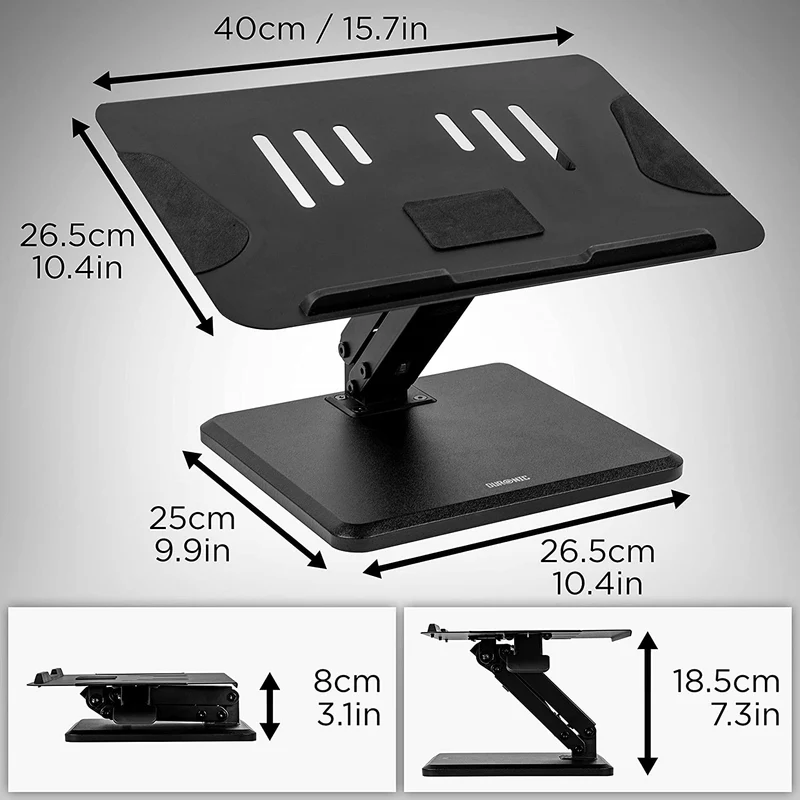 Duronic DML125 Supporto per PC portatile | Altezza regolabile e inclinabile | Supporto per tablet | Piedistallo per portatile fino a 13" | Angolo regolabile | Supporta fino 5 kg