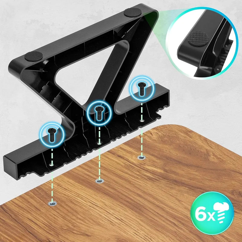Duronic DM06-1 AW Supporto monitor scrivania dimensioni 62 x 30 cm legno antico - Supporto da tavolo altezza 15 cm per monitor e Laptop - Capacità 10kg - Mensola ergonomica