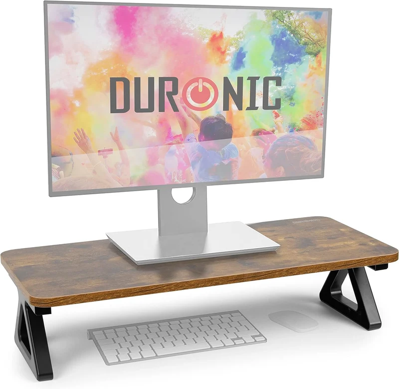 Duronic DM06-1 AO Supporto monitor scrivania dimensioni 62 x 30 cm quercia antica - Supporto da tavolo altezza 15 cm per monitor e Laptop - Capacità 10kg - Mensola ergonomica