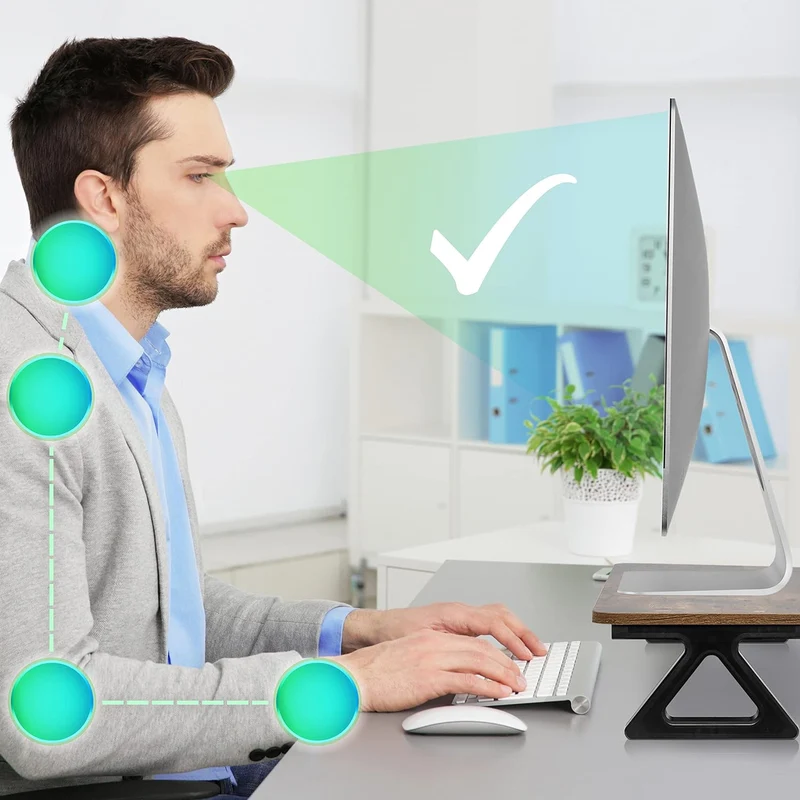 Duronic DM06-1 AO Supporto monitor scrivania dimensioni 62 x 30 cm quercia antica - Supporto da tavolo altezza 15 cm per monitor e Laptop - Capacità 10kg - Mensola ergonomica