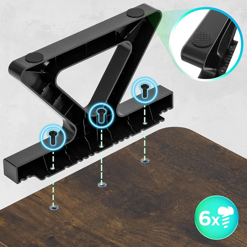 Duronic DM06-1 AO Supporto monitor scrivania dimensioni 62 x 30 cm quercia antica - Supporto da tavolo altezza 15 cm per monitor e Laptop - Capacità 10kg - Mensola ergonomica