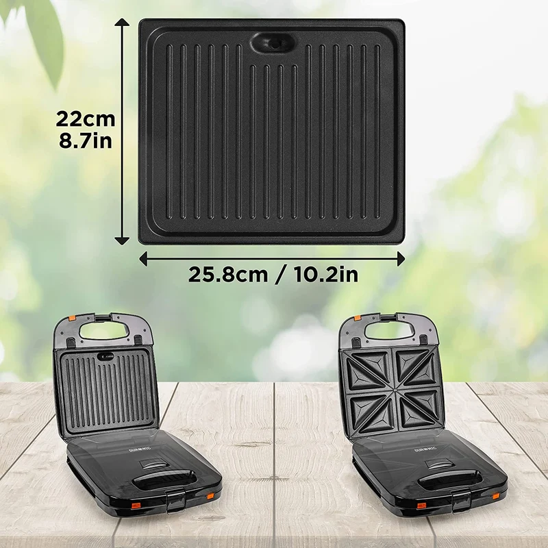 Duronic SM60SP Piastre per WM60 Macchina per waffle WM60 | 2 Piastre per grigliare | 2 Piastre per toast | Piastre intercambiabili | Piastra per panini