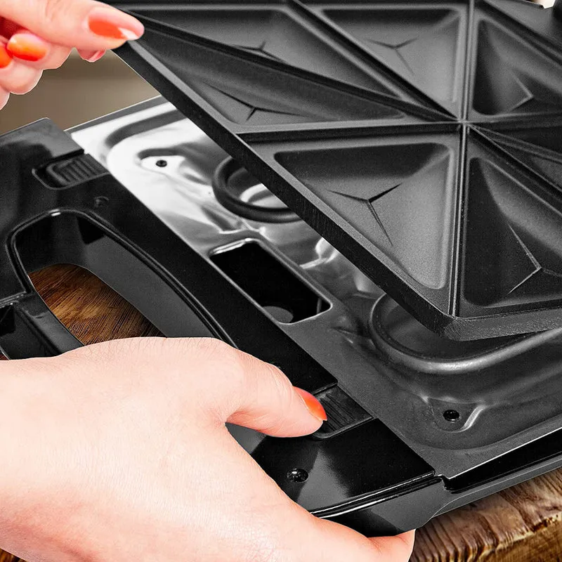 Duronic SM60SP Piastre per WM60 Macchina per waffle WM60 | 2 Piastre per grigliare | 2 Piastre per toast | Piastre intercambiabili | Piastra per panini