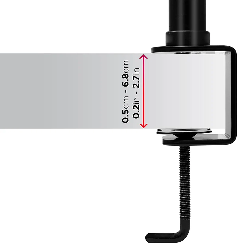 Duronic DMT254 BK Supporto da scrivania per monitor 13"-32" | Per 4 schermi fino a 8kg | Altezza regolabile | Staffa da 100 cm | Inclinazione +90°/-35°, rotazione 180°, rotazione 360°| VESA 75/100