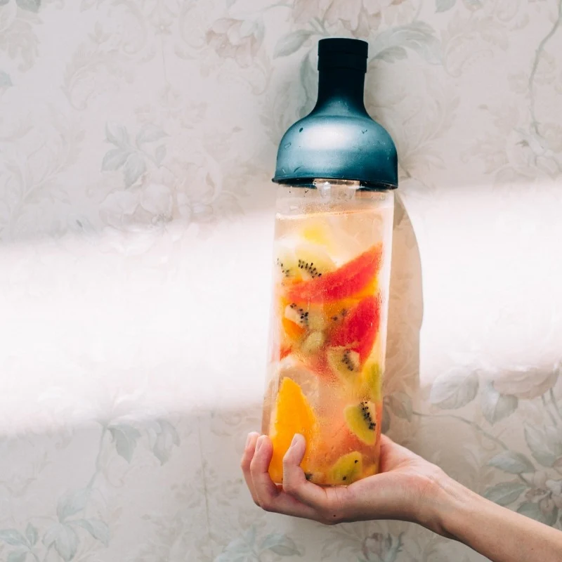 Cold Brew Tea Bottle Glass Cup Set 750mL