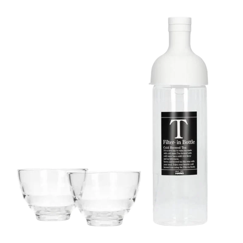 Cold Brew Tea Bottle Glass Cup Set 750mL