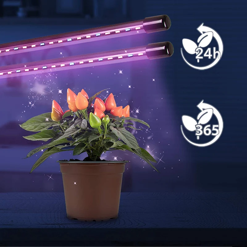 Duronic GLC24 Lampada per piante - 36 lampadine LED rosso e blu a spettro completo 40 W - 3 modalità - 2 teste - Lampada per coltivazione indoor pieghevole - 6 livelli di luminosità