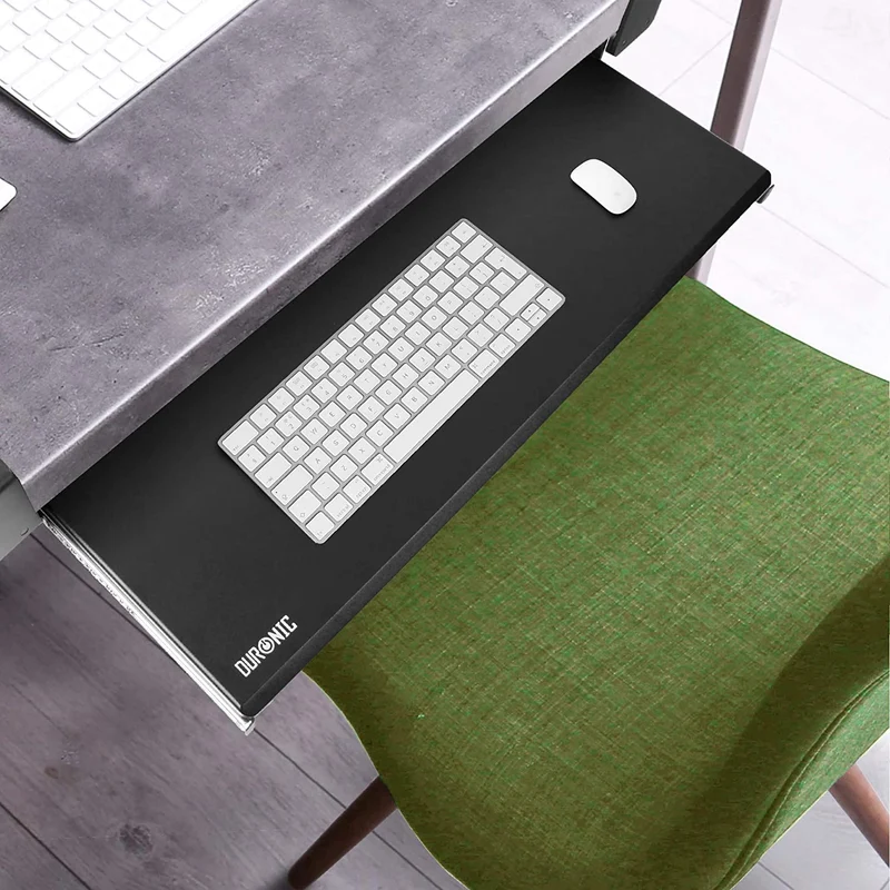 Duronic DKTPX1 Supporto scorrevole per tastiera e mouse / laptop / documenti  Consente di aggiungere un supporto tastiera sotto il tavolo  Costruzione robusta e duratura