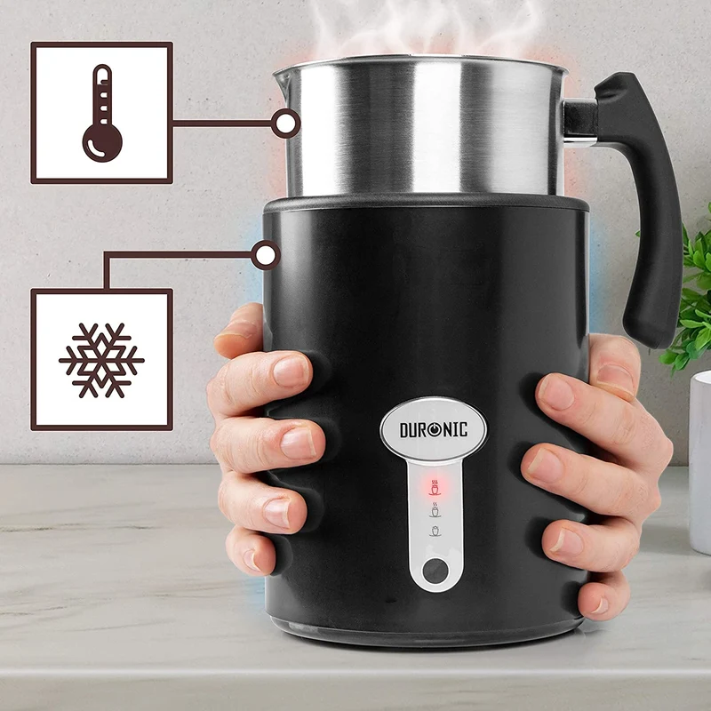 Duronic MF500 BK Montalatte elettrico 3 in 1 - Schiumalatte automatico 500 ml - Scaldalatte 500W - Facile da usare e pulire - Ideale per caffè, cioccolata calda, cappuccino, latte