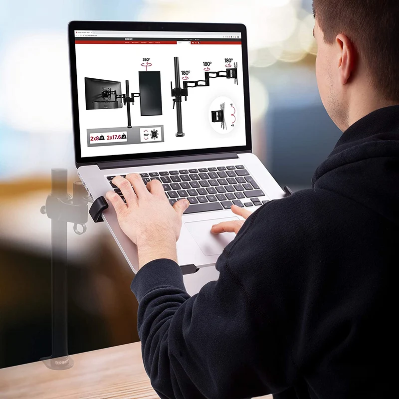 Duronic DML7 Supporto per computer portatile - Attacco supporto tablet e tastiera per supporto scrivania  Per VESA - Capacità 5kg - Compatibile con DM15 DM25 DM35 DM45 DM55 DM65 DMUSB DMDC DMG