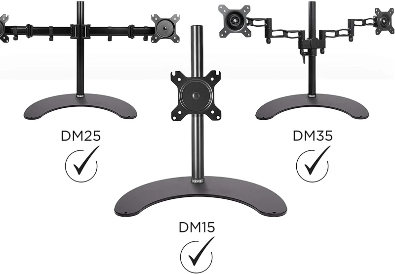 Duronic DM25D Supporto su base per Supporti monitor - Compatibile con la gamma Duronic DM15 DM25 DM35 DM453 - Base per supporto monitor per scrivania - Soluzione alternativa al morsetto  Acciaio