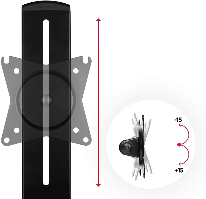 Duronic DM12D1 Supporto da scrivania per 1 monitor 17  27 staffa supporto monitor / schermo da tavolo VESA MAX 100 x 100mm struttura in acciaio base in metallo battuto portata 8kg