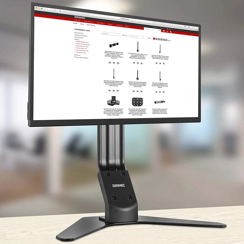 Duronic DM12D1 Supporto da scrivania per 1 monitor 17  27 staffa supporto monitor / schermo da tavolo VESA MAX 100 x 100mm struttura in acciaio base in metallo battuto portata 8kg