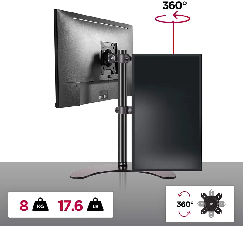 Duronic DM15D1 Supporto monitor singolo | Supporto Monitor da tavolo | Schermo LCD LED da 13-32 | Altezza regolabile | Capacità 8 kg