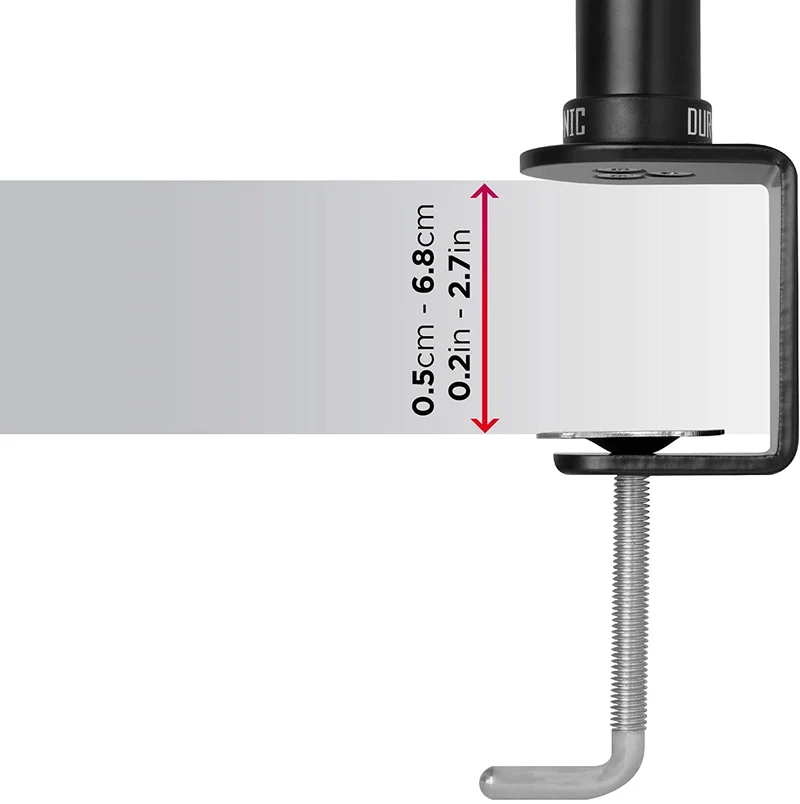 Duronic DM15V2 BK Supporto Monitor doppio per 2 schermi da 13-32 pollici, Braccio monitor PC ergonomico fino 8kg, VESA 75/100, regolabile altezza inclinazione girevole, per ufficio casa scuola, nero