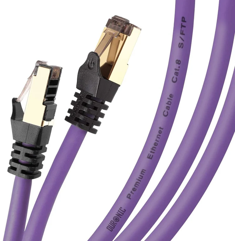 Duronic CAT8 PE 3 m | Cavo di Rete ethernet schermato S/FTP Viola | Cavo ethernet Patch superveloce | Supporta fino a 2 GHz / 2000 MHz | Connettori RJ45 | Trasmissione dati 40 gigabit