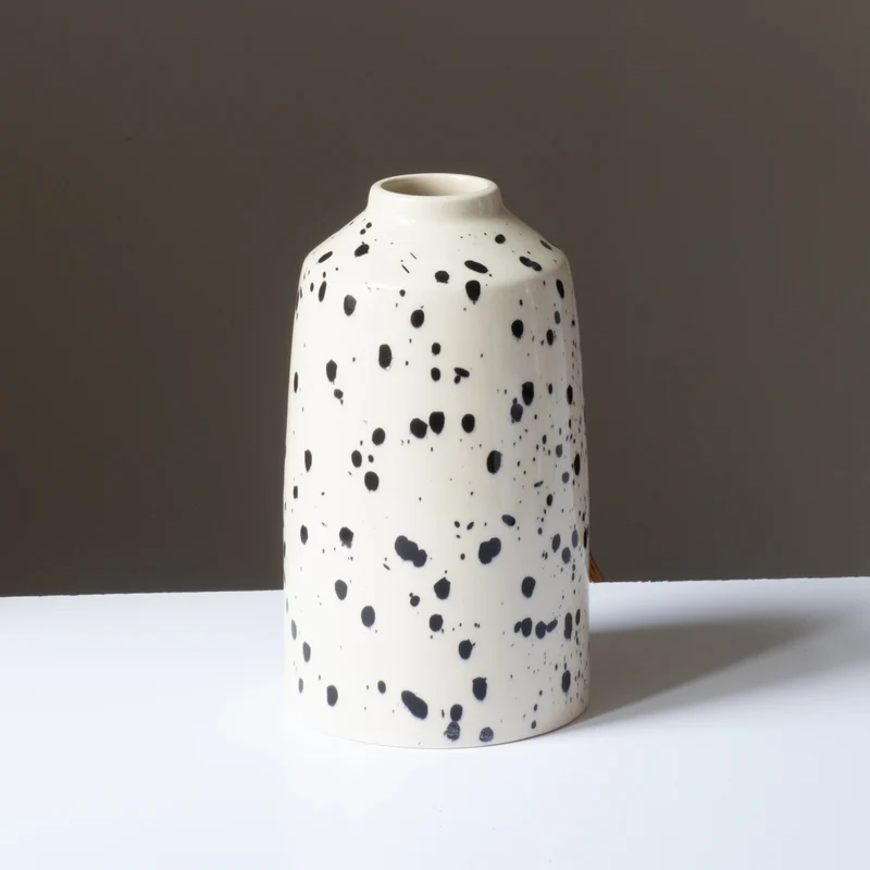 Bottle" vase Black Dots