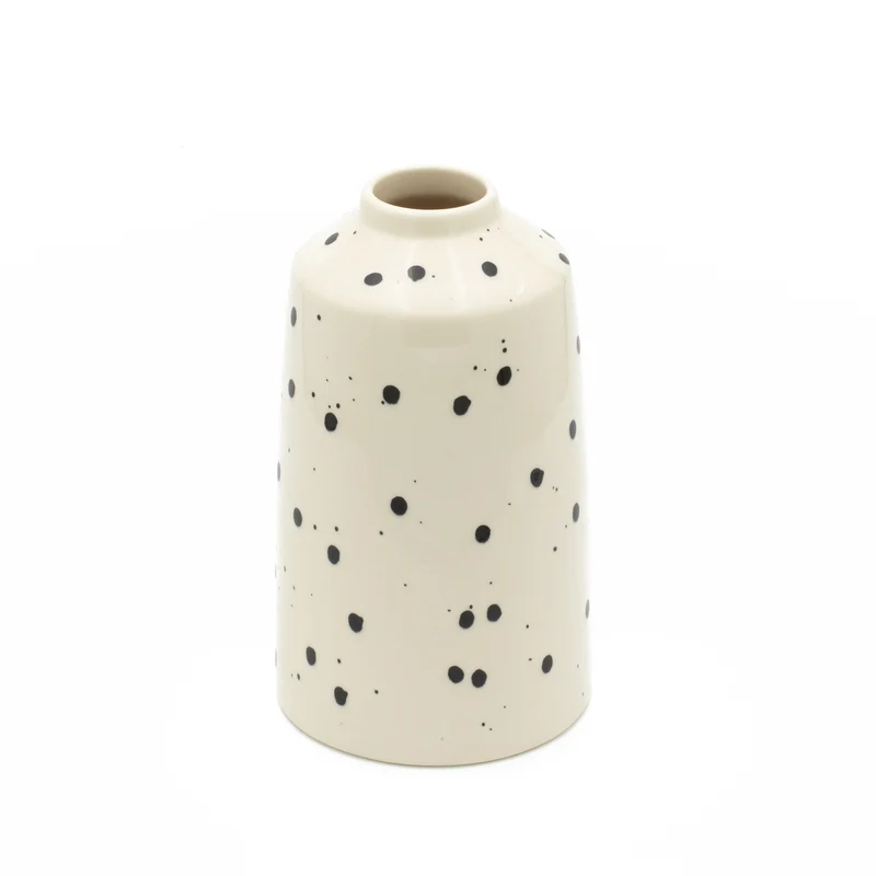 Bottle" vase Black Dots