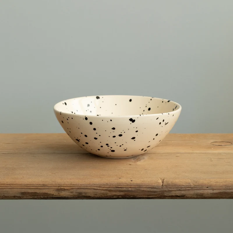 Cereal Bowl Black Dots