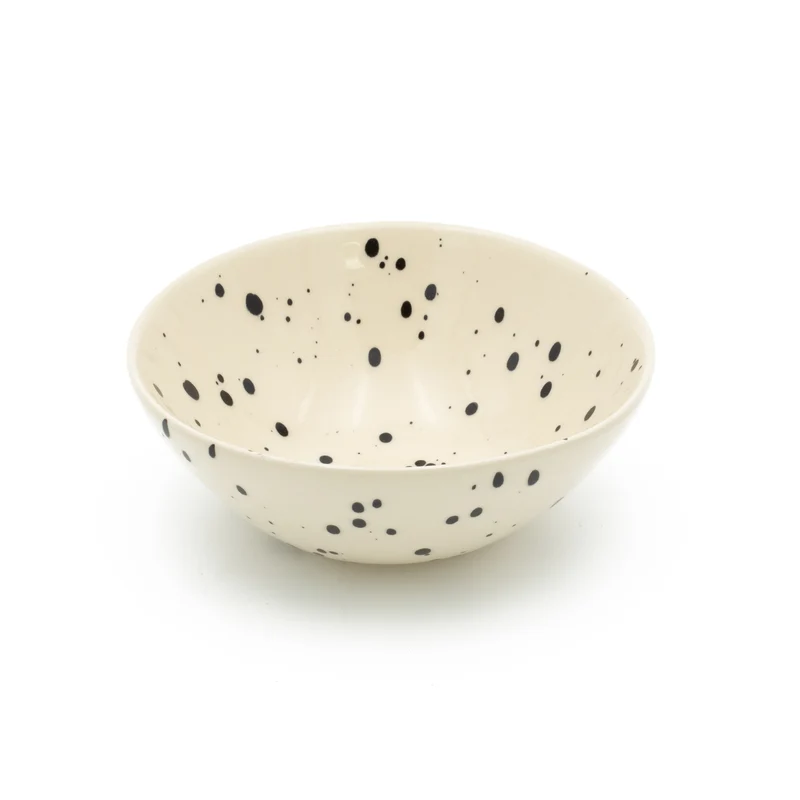Cereal Bowl Black Dots